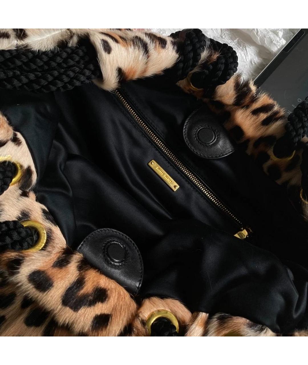 MIU MIU Меховая сумка с короткими ручками, фото 2