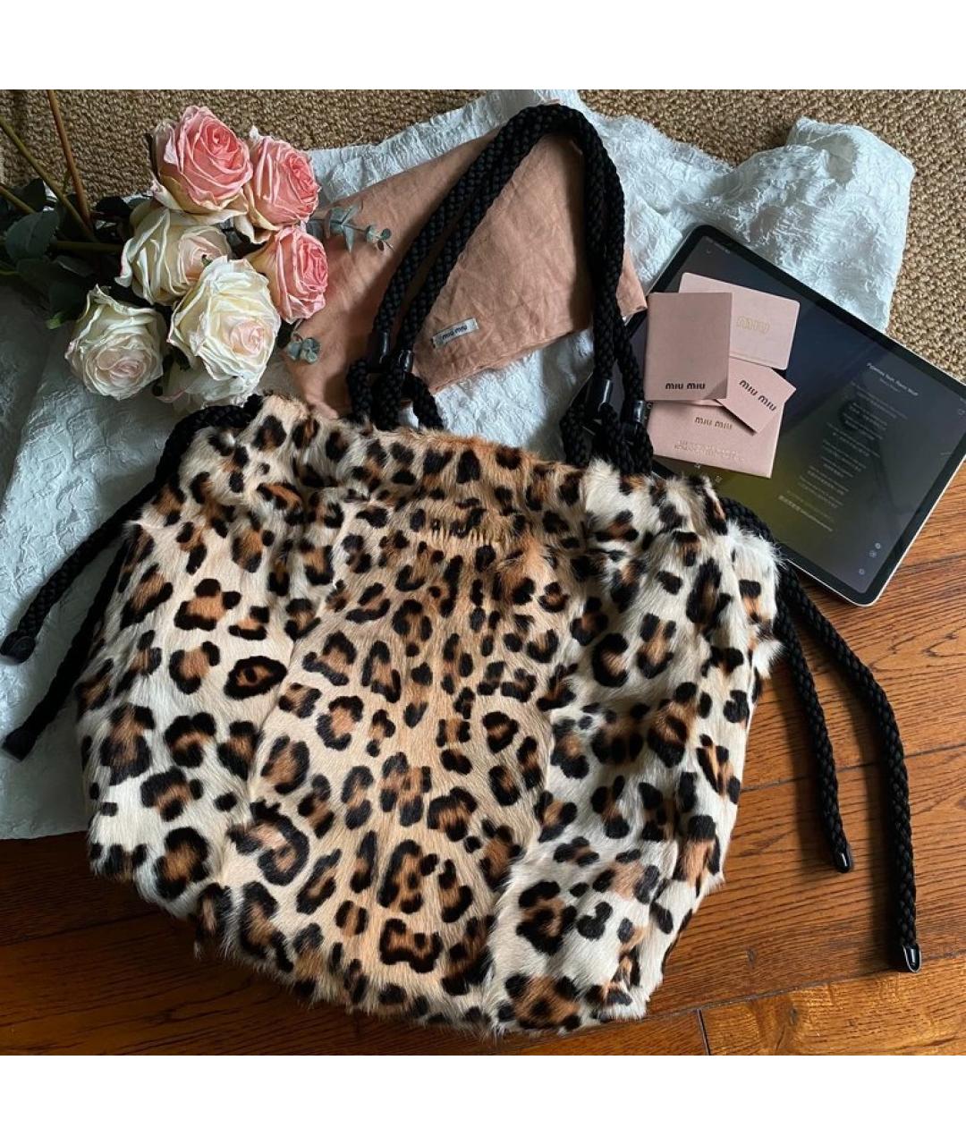 MIU MIU Меховая сумка с короткими ручками, фото 8