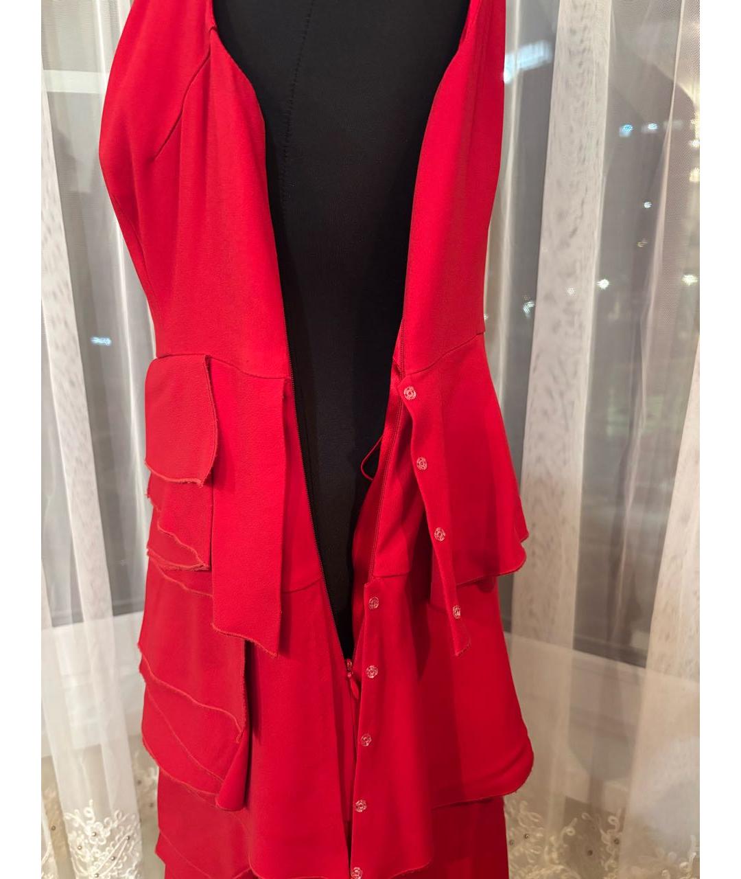 VALENTINO Красное ацетатное коктейльное платье, фото 3