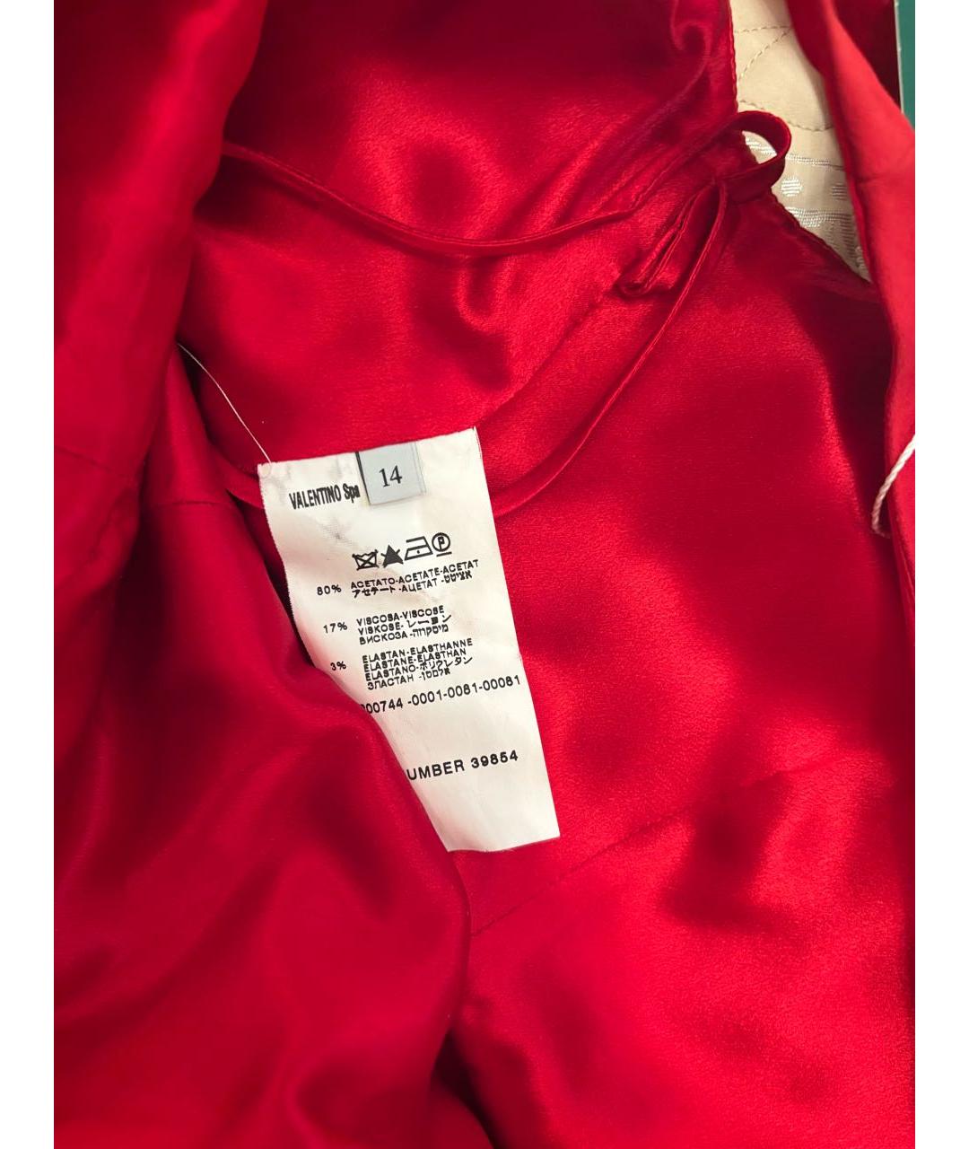 VALENTINO Красное ацетатное коктейльное платье, фото 5