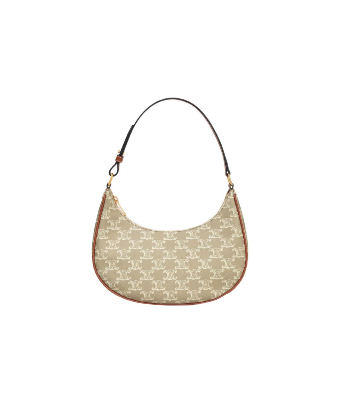 CELINE Бежевая кожаная сумка через плечо, фото 1