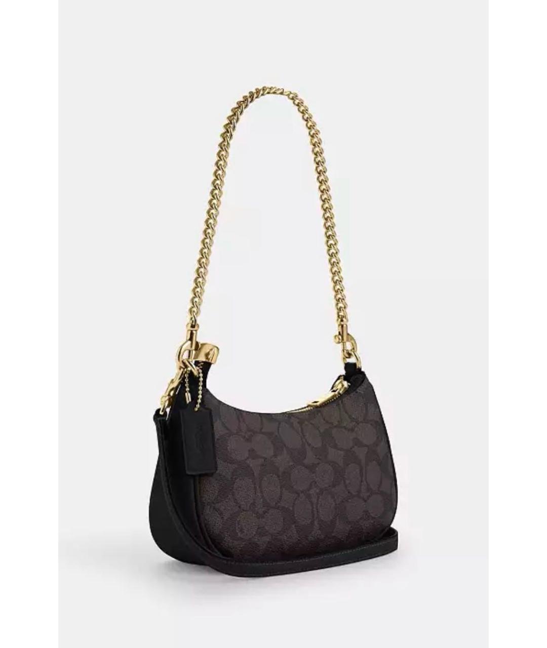 COACH Коричневая кожаная сумка через плечо, фото 2