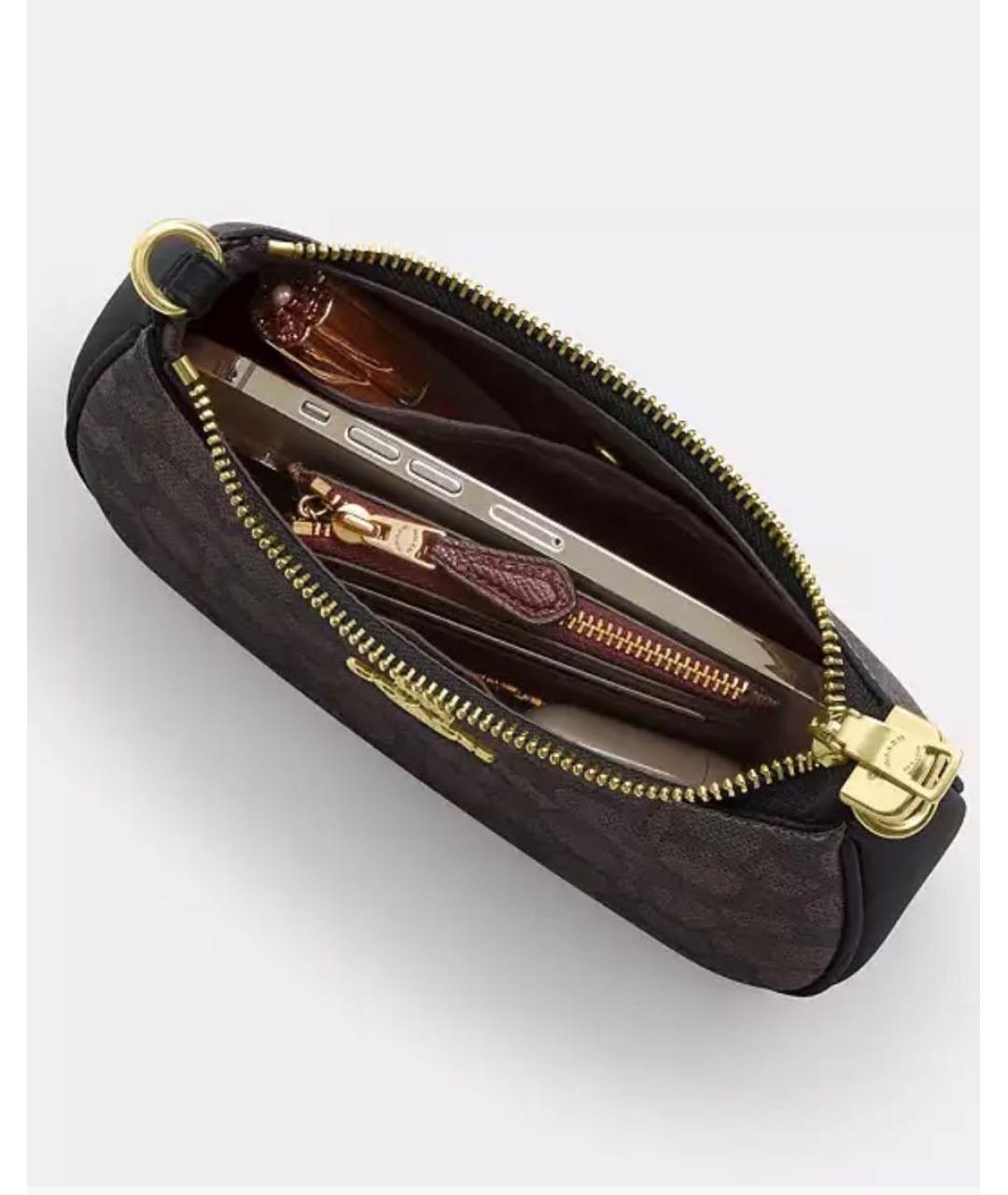 COACH Коричневая кожаная сумка через плечо, фото 4