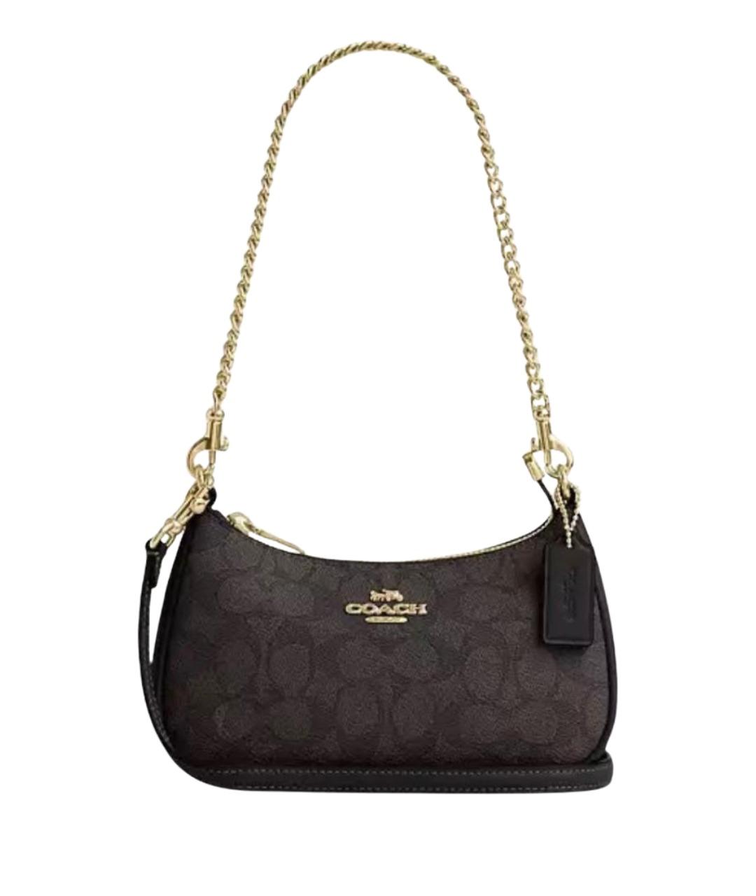 COACH Коричневая кожаная сумка через плечо, фото 10