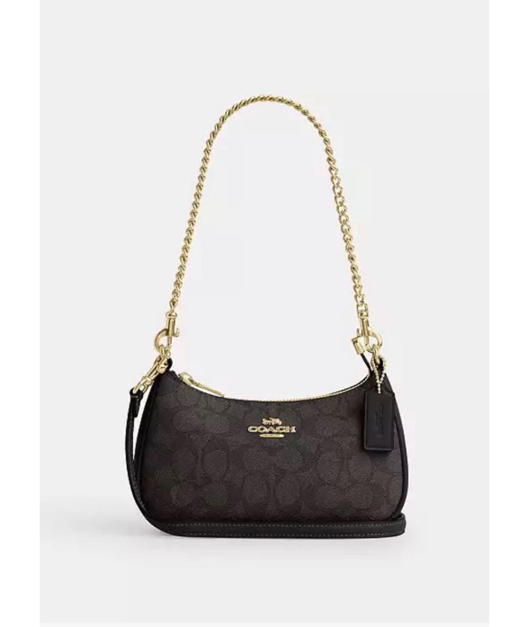 COACH Коричневая кожаная сумка через плечо, фото 9