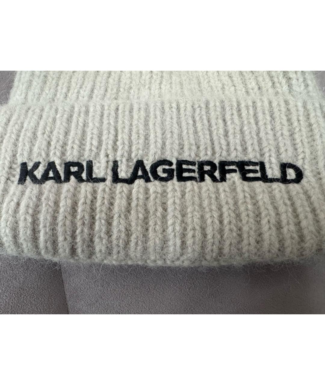KARL LAGERFELD Бежевая шерстяная шапка, фото 3