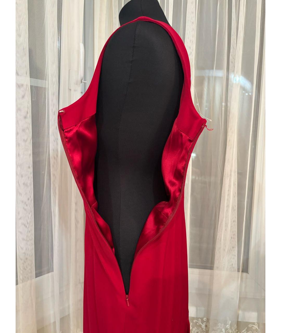 CHRISTIAN DIOR Красное шелковое коктейльное платье, фото 3