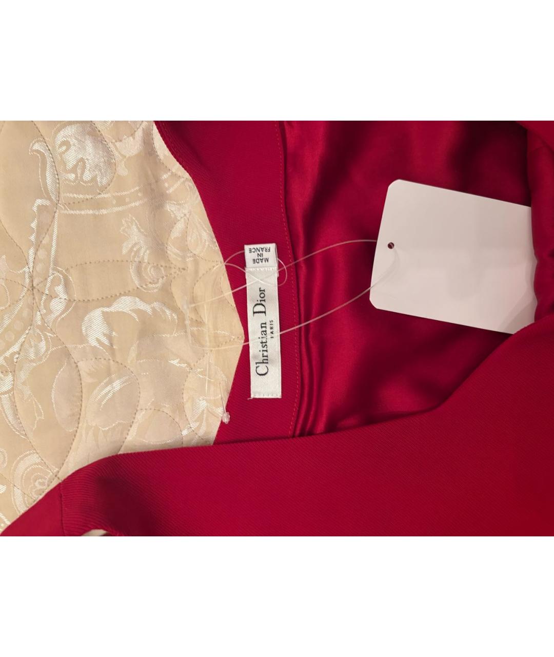 CHRISTIAN DIOR Красное шелковое коктейльное платье, фото 4