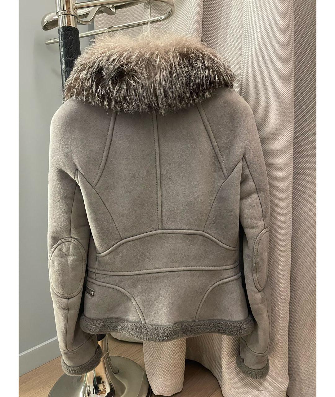 CHRISTIAN DIOR Антрацитовая меховая дубленка, фото 2