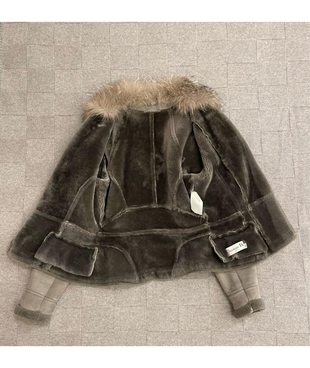 CHRISTIAN DIOR Антрацитовая меховая дубленка, фото 3