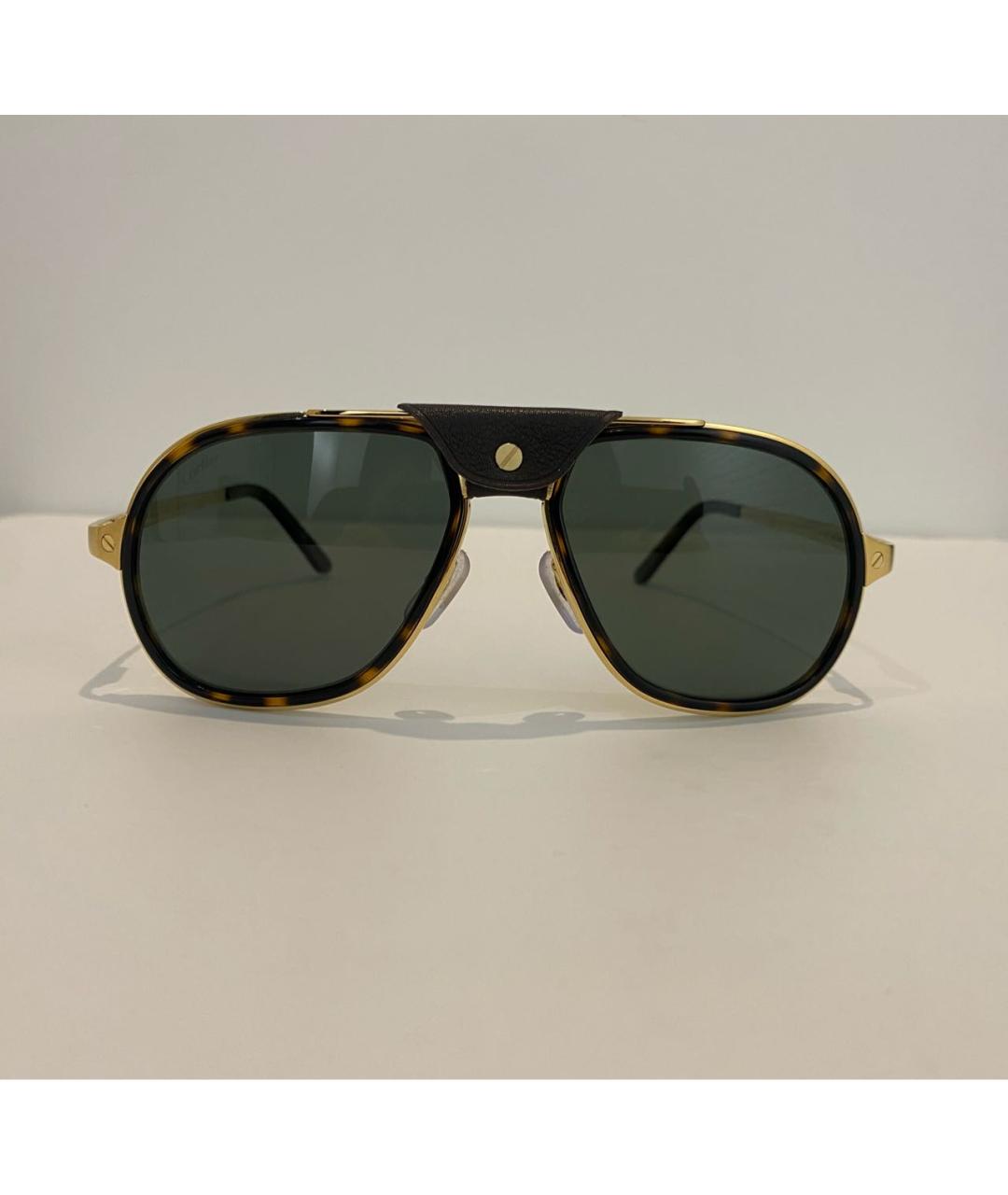 CARTIER Зеленые металлические солнцезащитные очки, фото 5