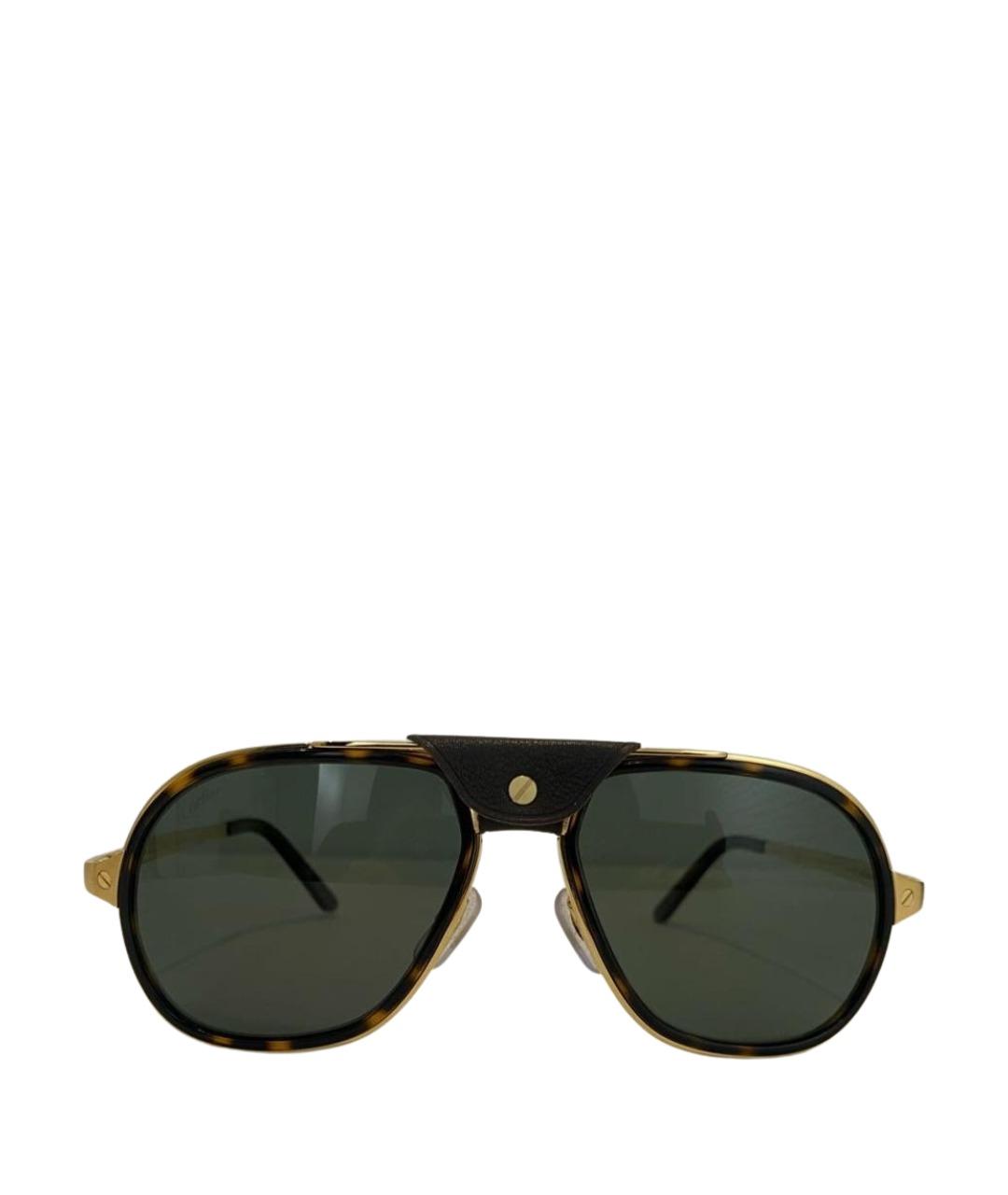 CARTIER Зеленые металлические солнцезащитные очки, фото 1
