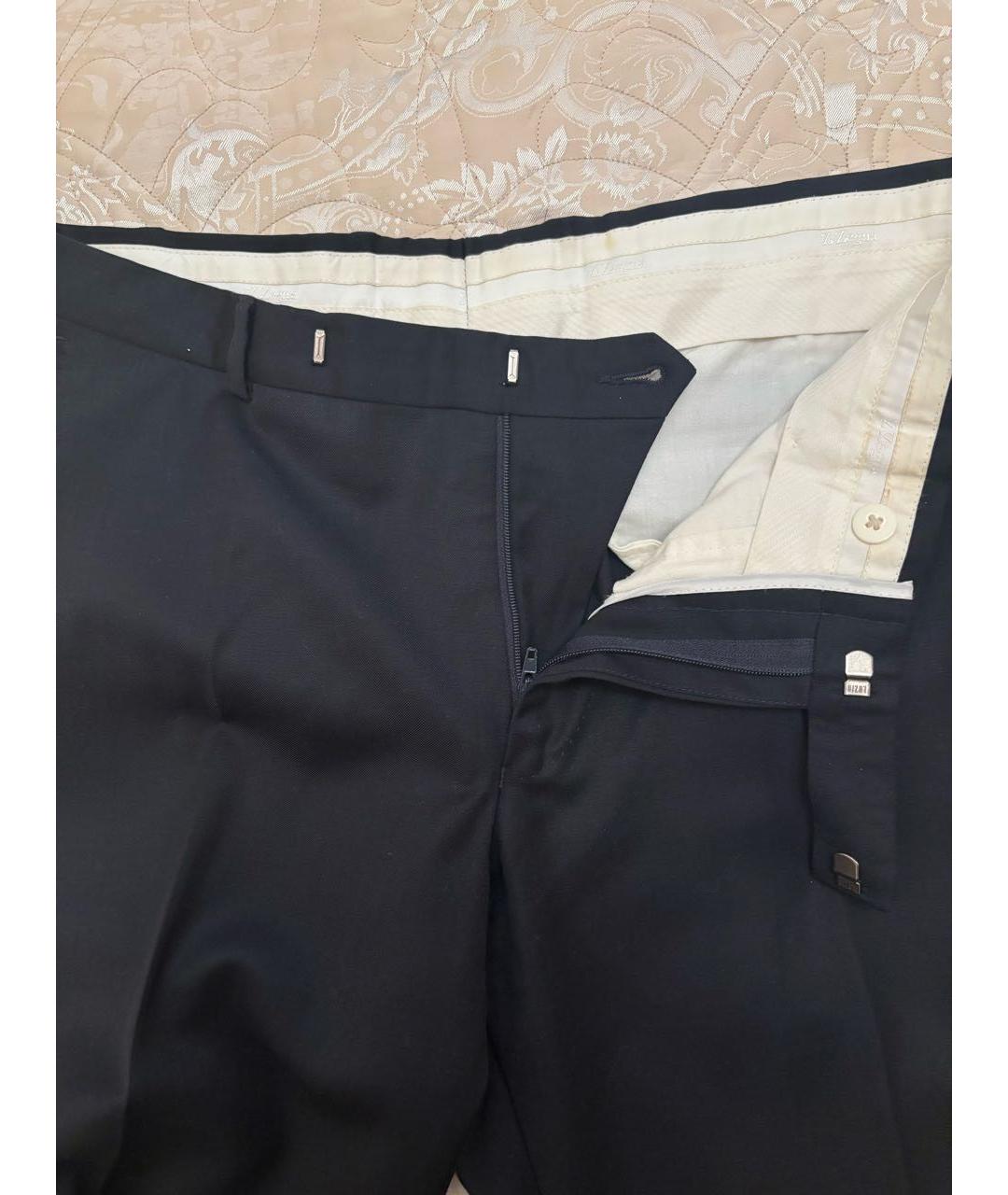 ZZEGNA Черные шерстяные классические брюки, фото 5