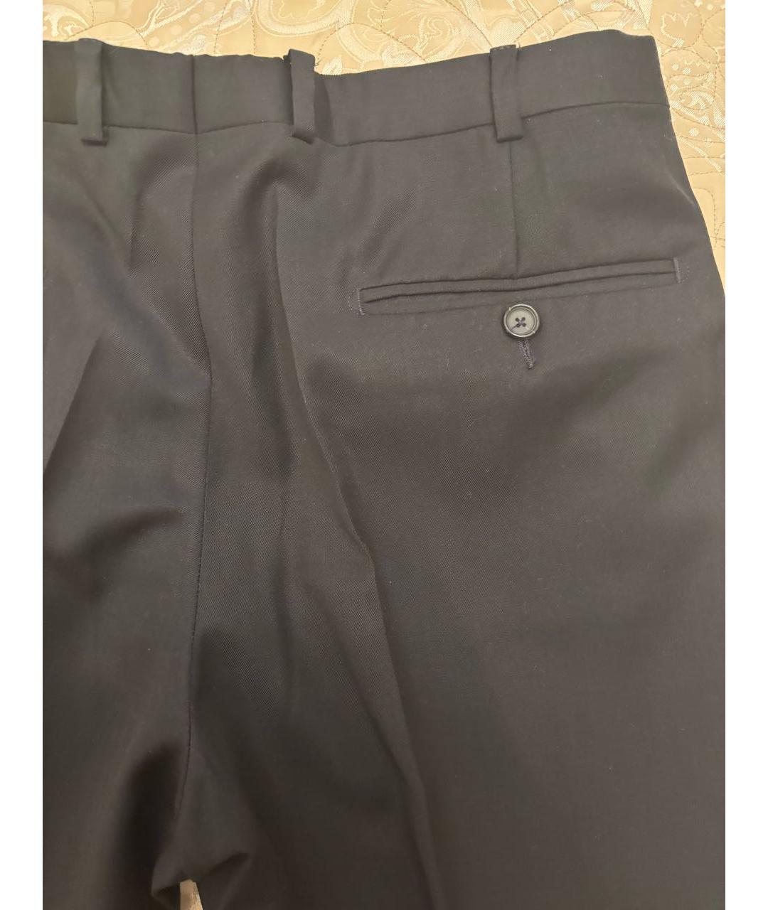 ZZEGNA Черные шерстяные классические брюки, фото 4