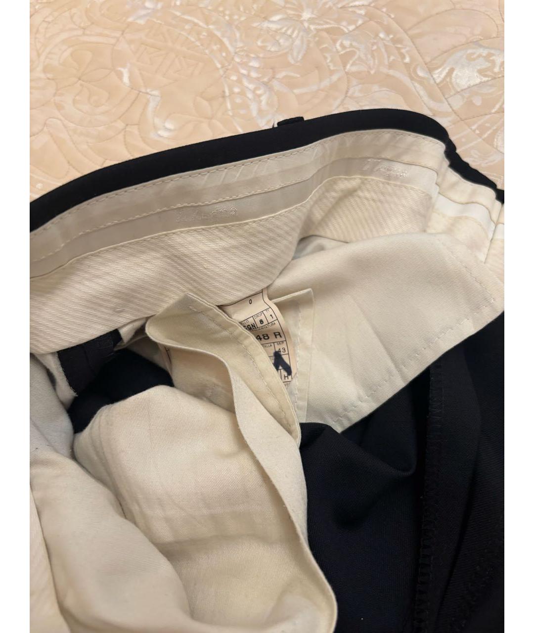 ZZEGNA Черные шерстяные классические брюки, фото 6