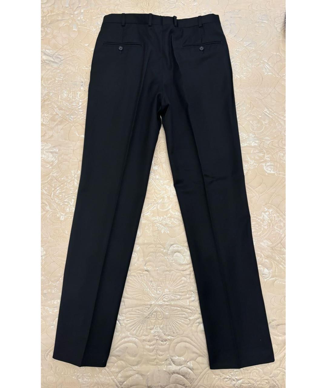 ZZEGNA Черные шерстяные классические брюки, фото 3