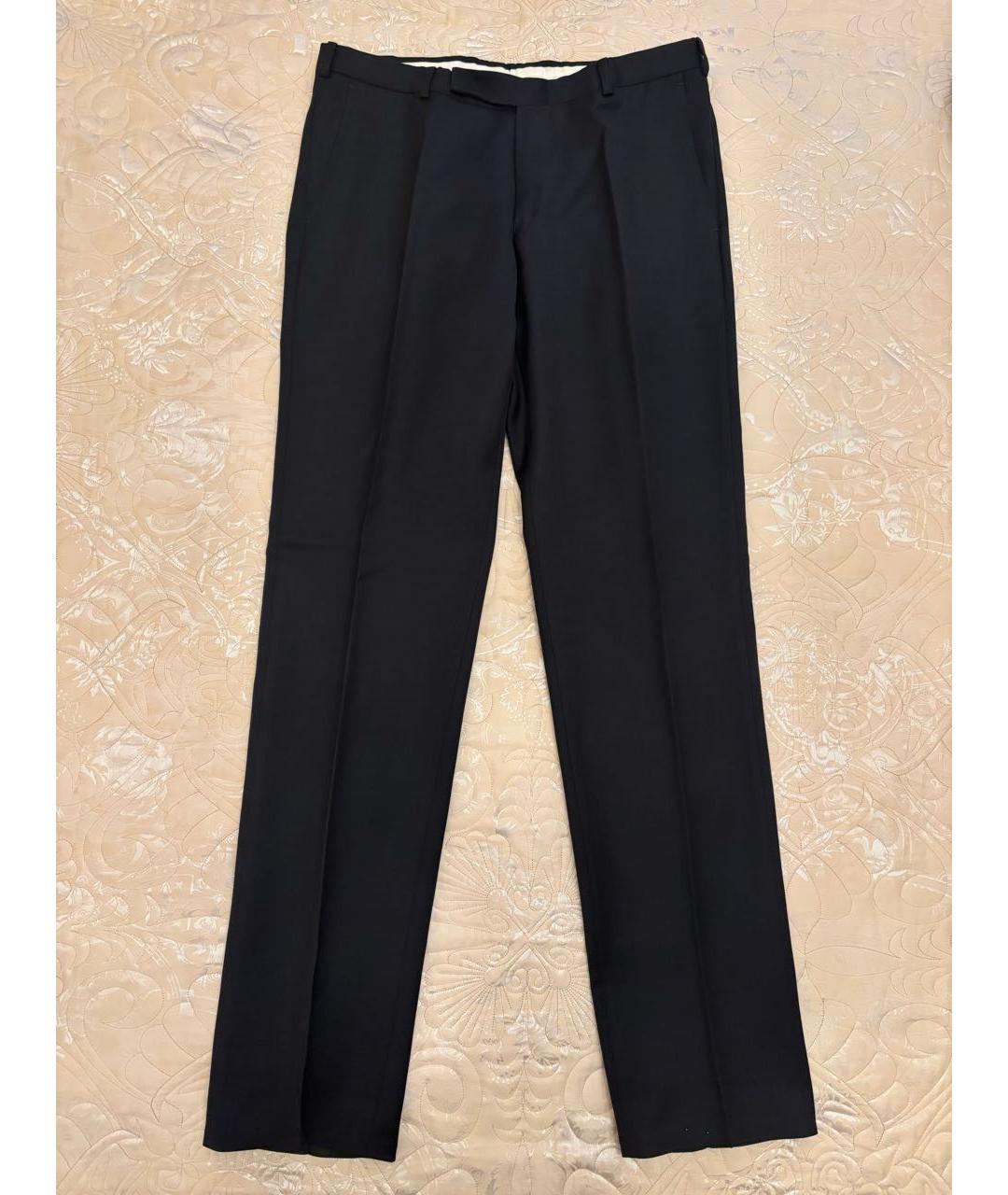 ZZEGNA Черные шерстяные классические брюки, фото 7