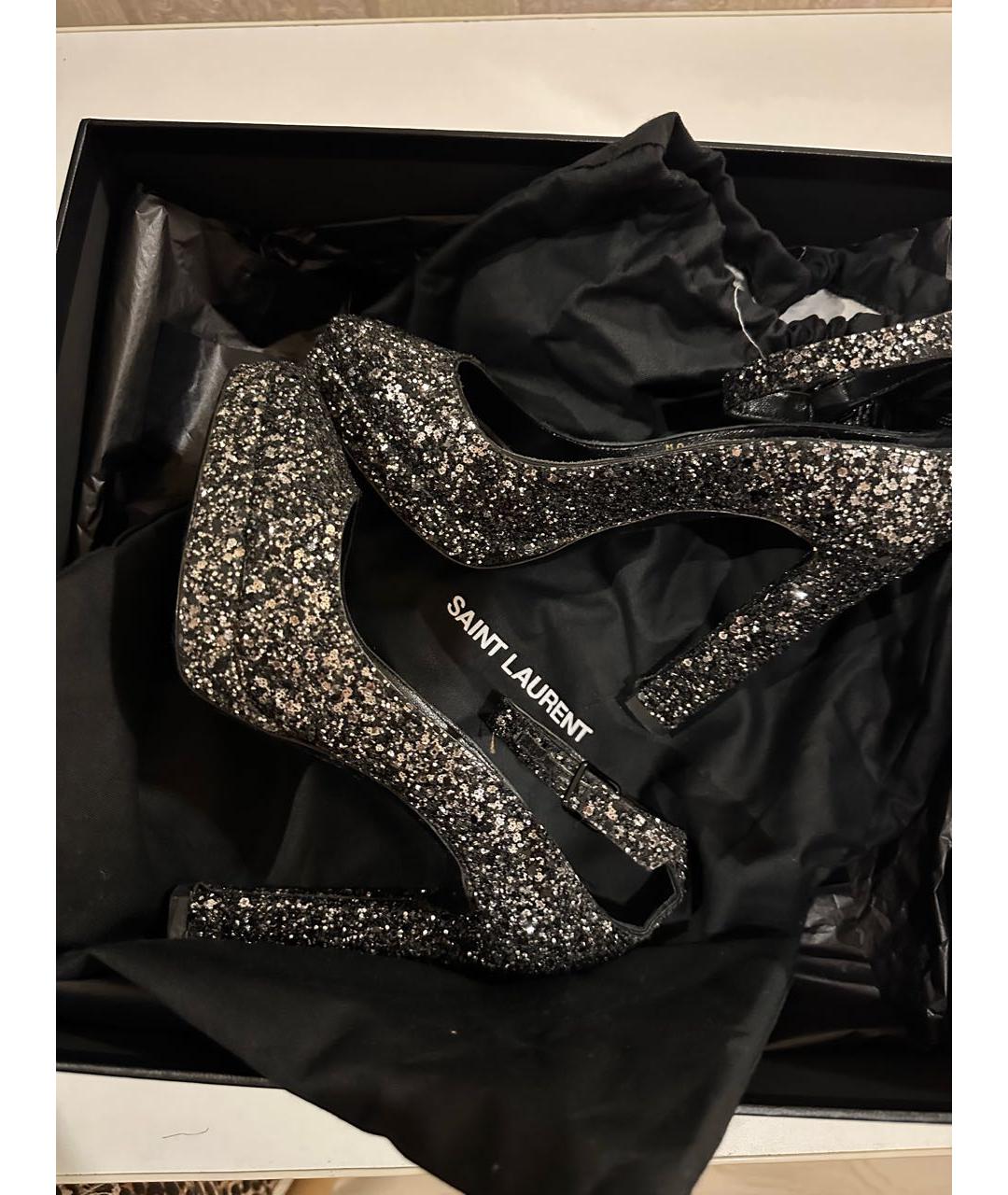 SAINT LAURENT Черные текстильные туфли, фото 5