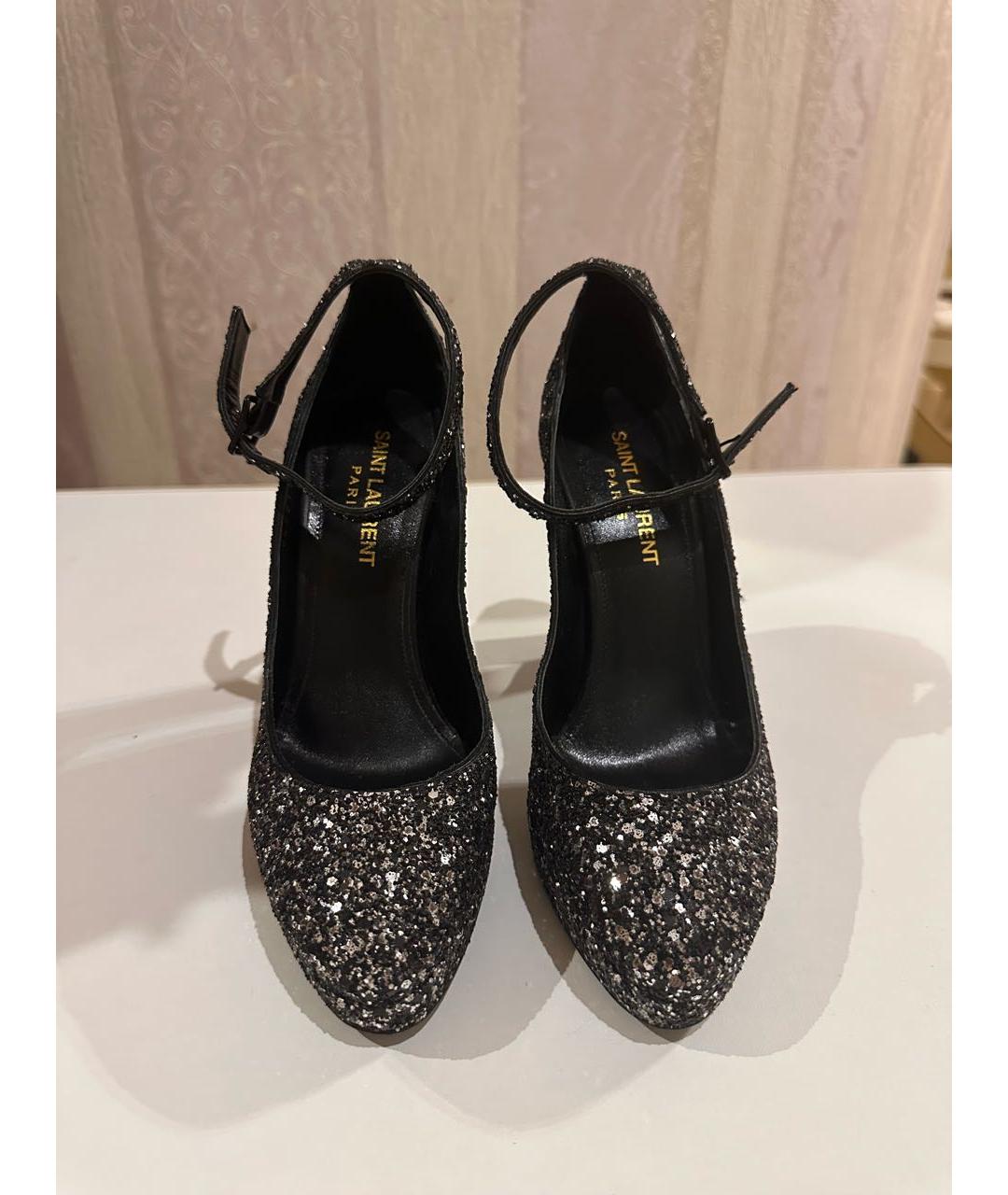 SAINT LAURENT Черные текстильные туфли, фото 2