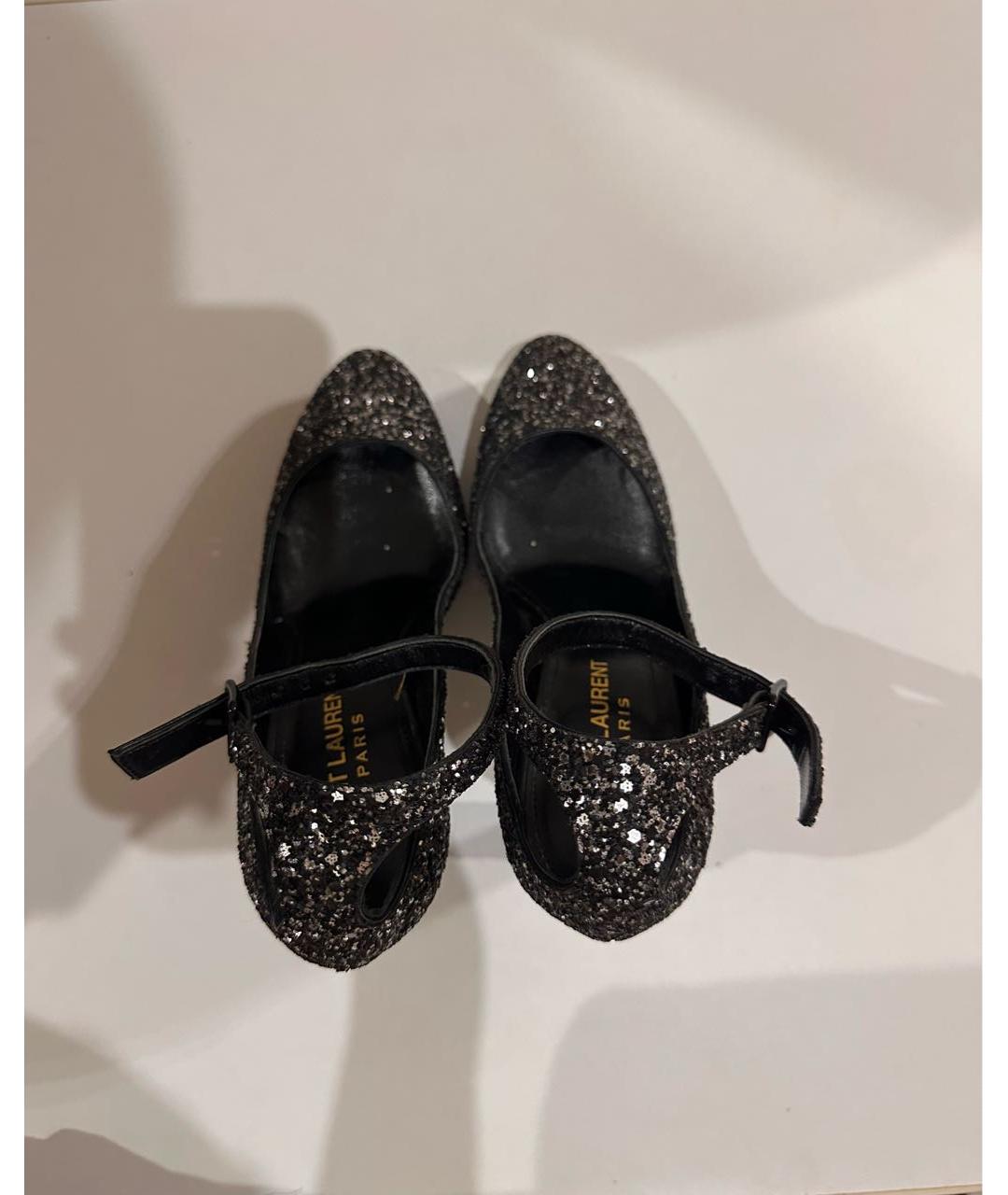 SAINT LAURENT Черные текстильные туфли, фото 3