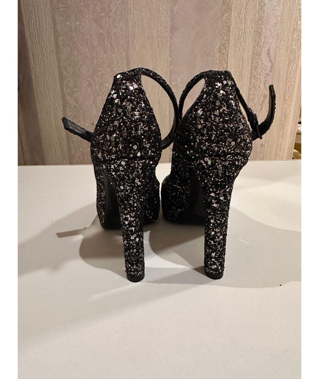 SAINT LAURENT Черные текстильные туфли, фото 4