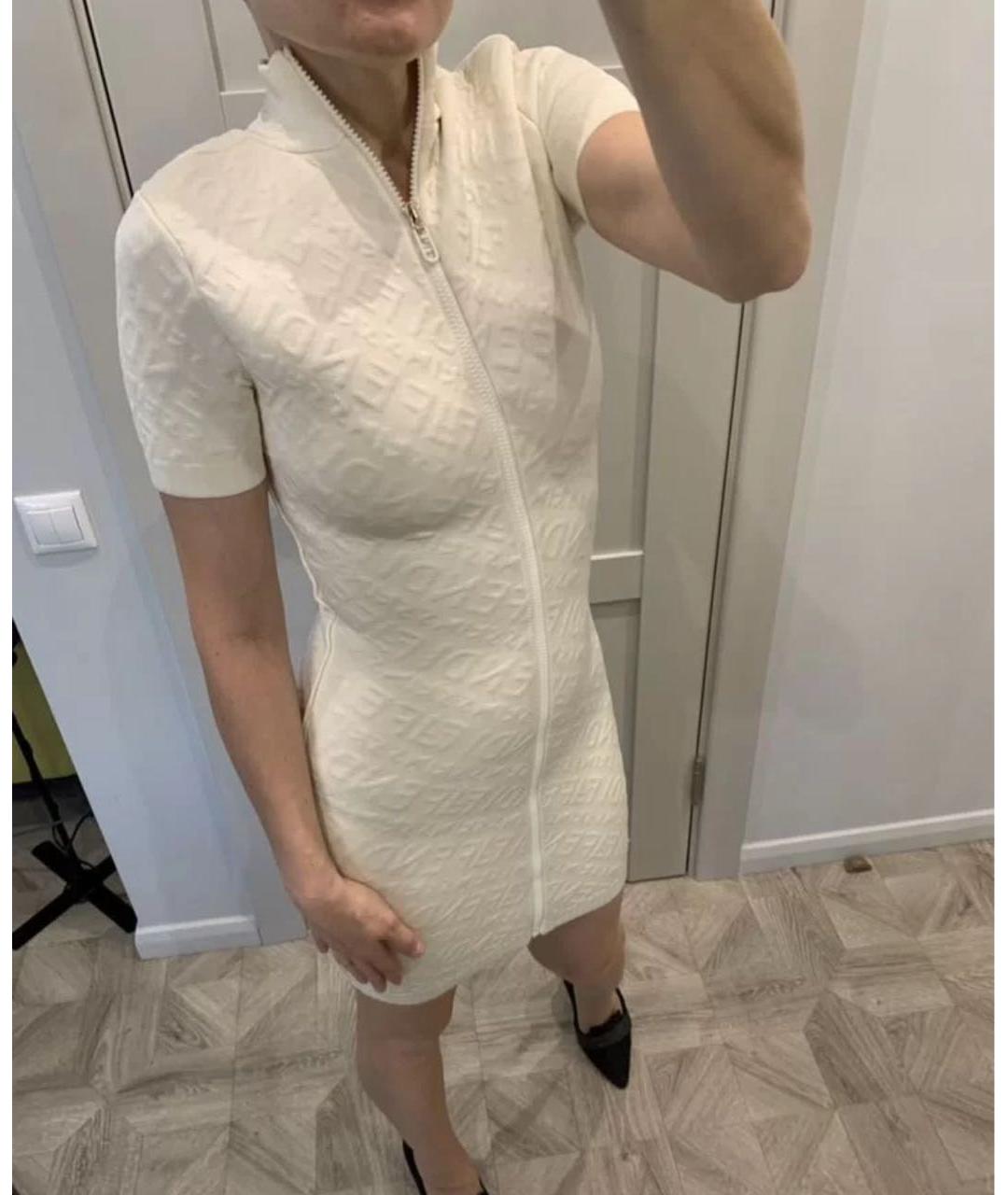 FENDI Белое вискозное повседневное платье, фото 2