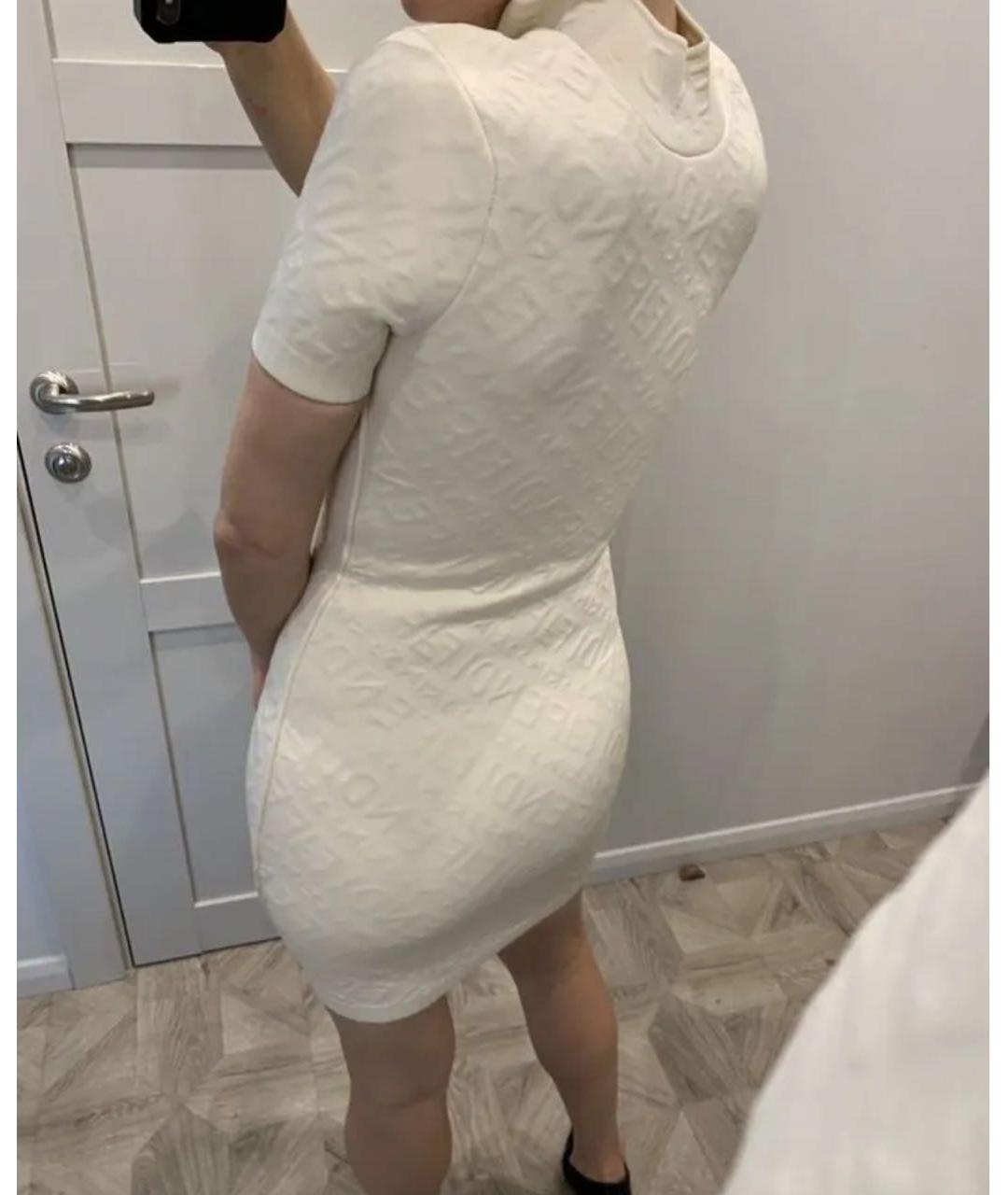 FENDI Белое вискозное повседневное платье, фото 3