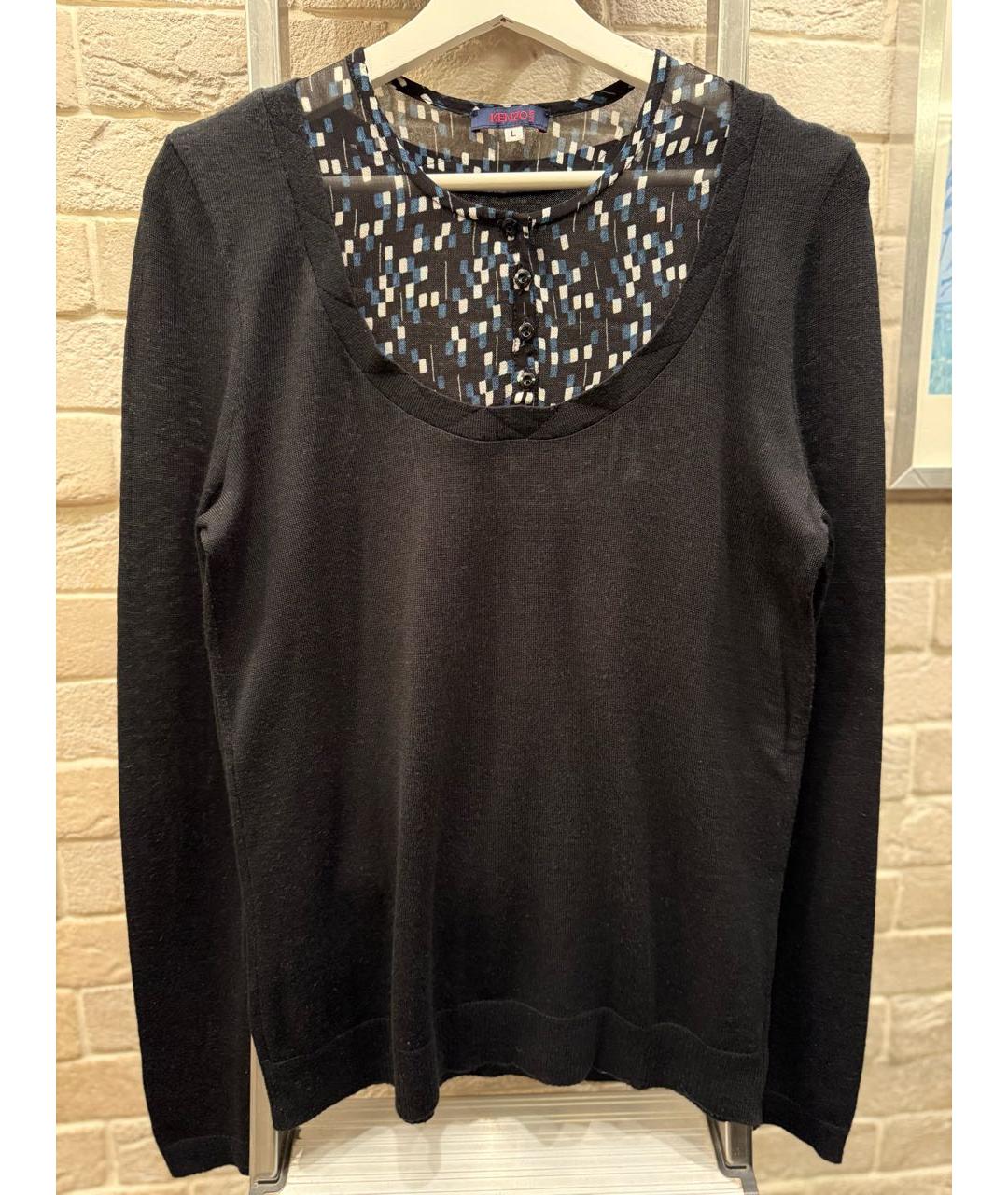 KENZO Черный шерстяной джемпер / свитер, фото 6