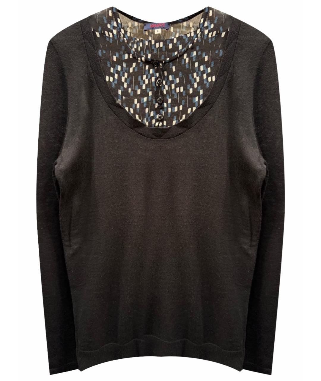 KENZO Черный шерстяной джемпер / свитер, фото 1