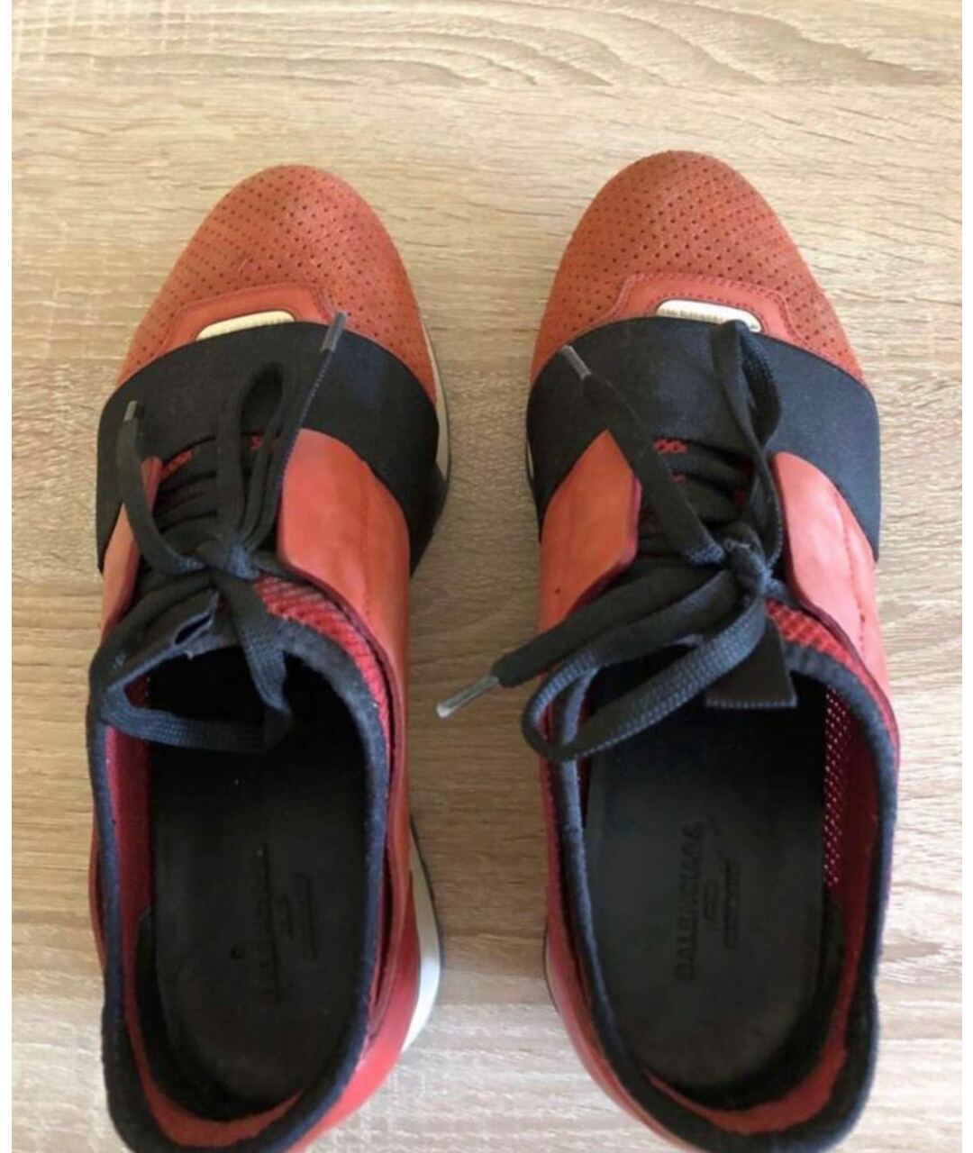 BALENCIAGA Красные нубуковые кроссовки, фото 4