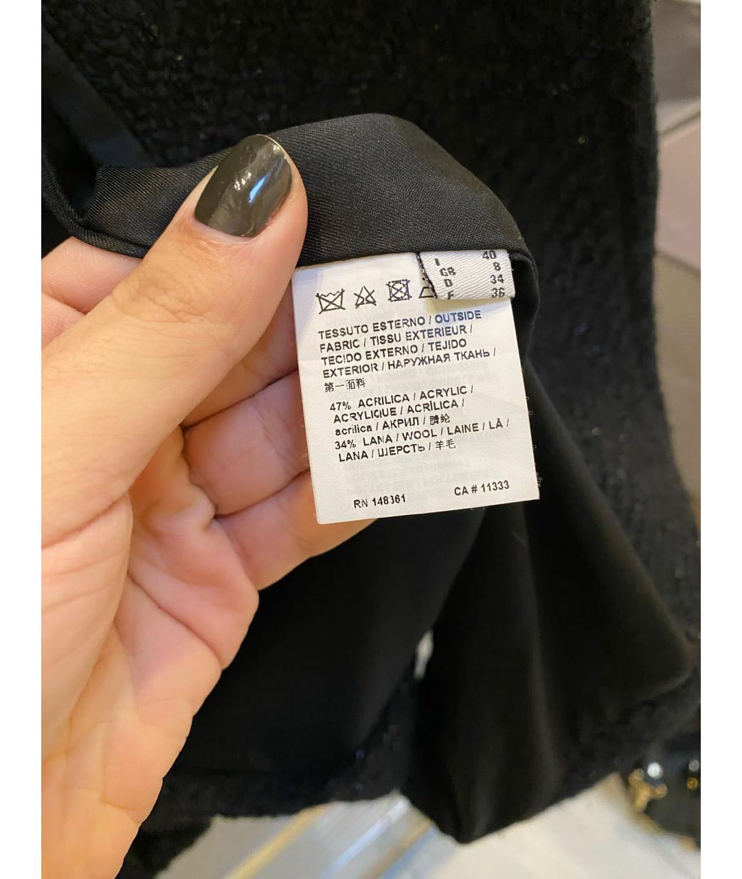 PINKO Черный твидовый жакет/пиджак, фото 7