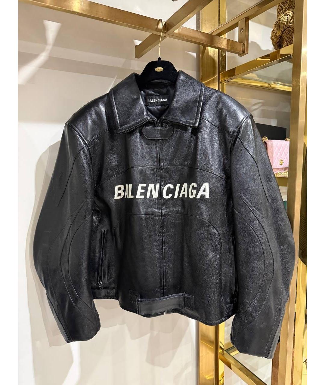 BALENCIAGA Черная кожаная куртка, фото 6