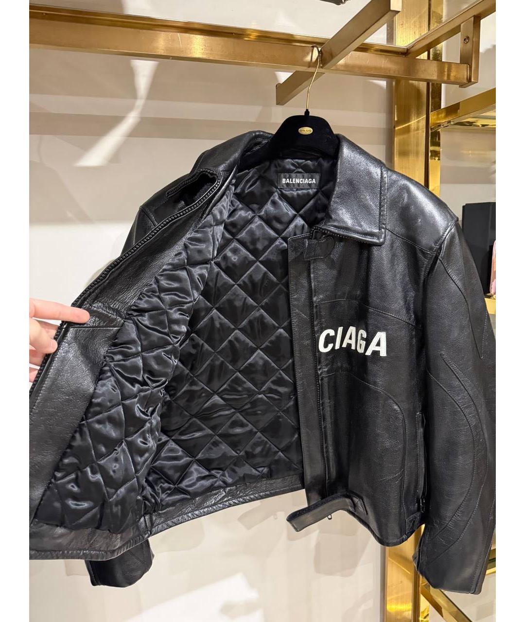 BALENCIAGA Черная кожаная куртка, фото 3