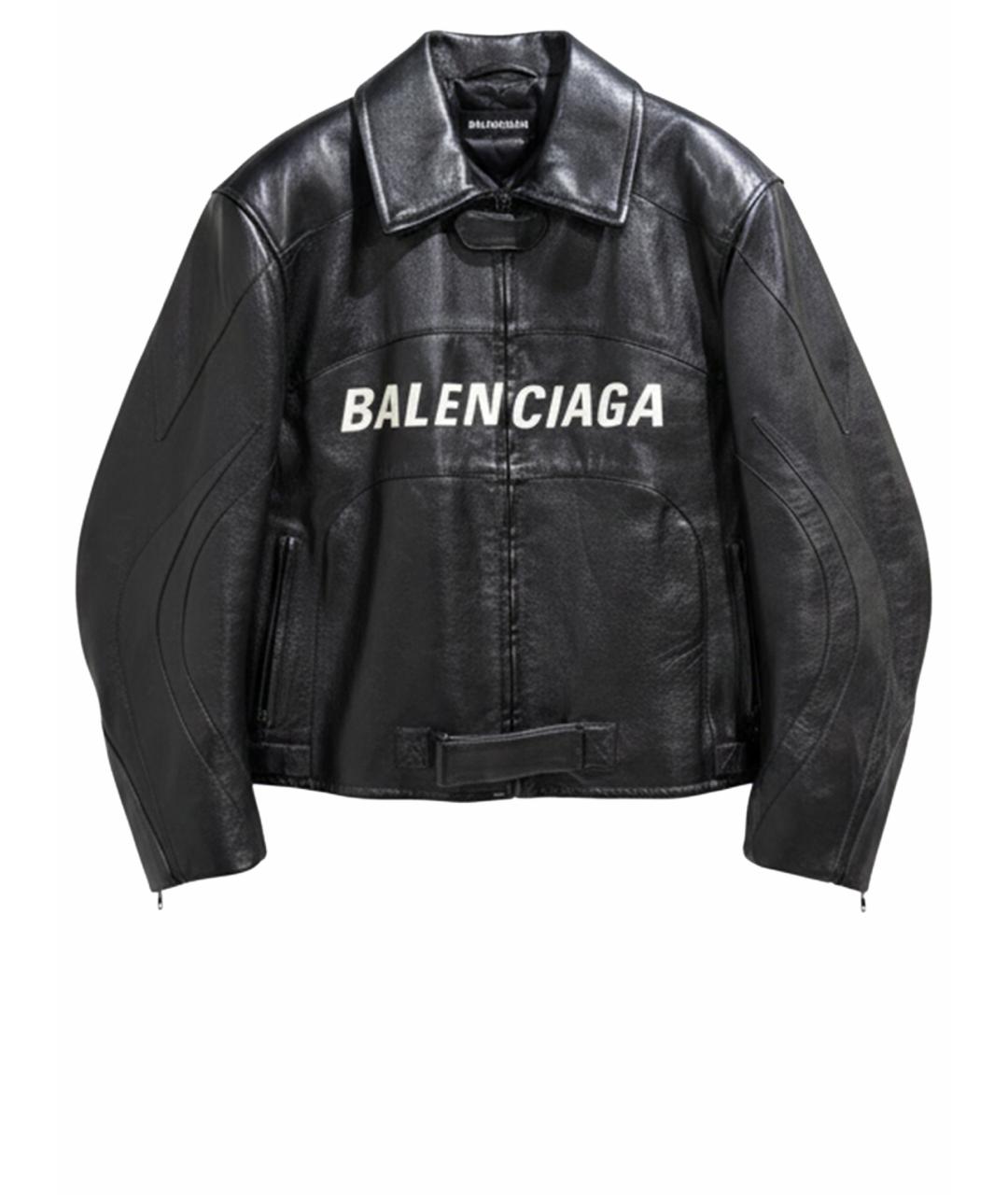 BALENCIAGA Черная кожаная куртка, фото 1