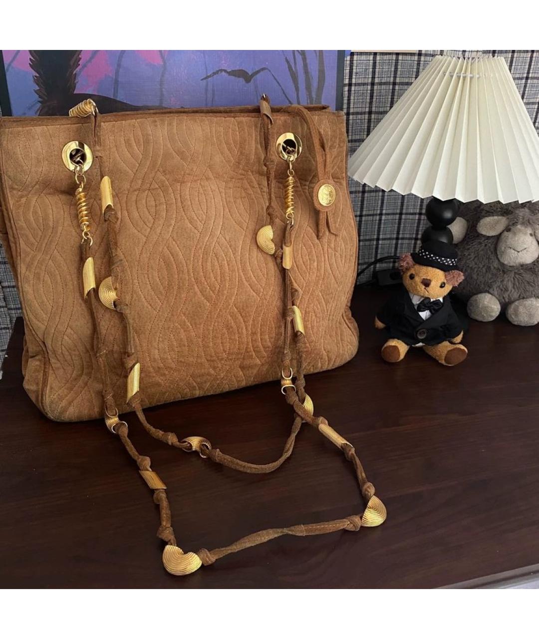 FENDI Бежевая замшевая сумка тоут, фото 8