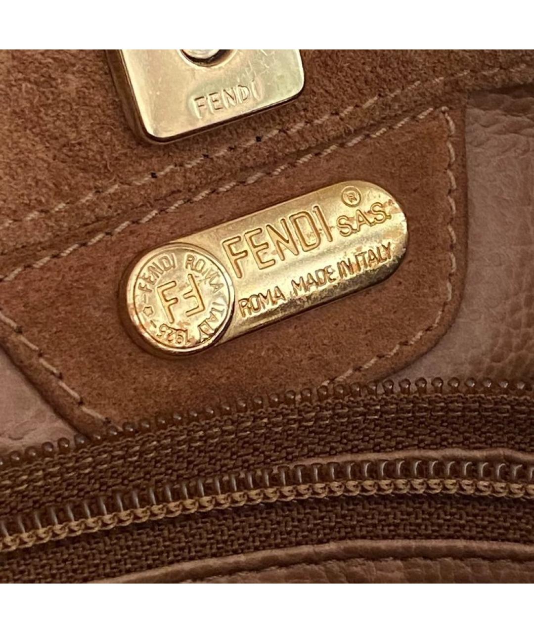 FENDI Бежевая замшевая сумка тоут, фото 5