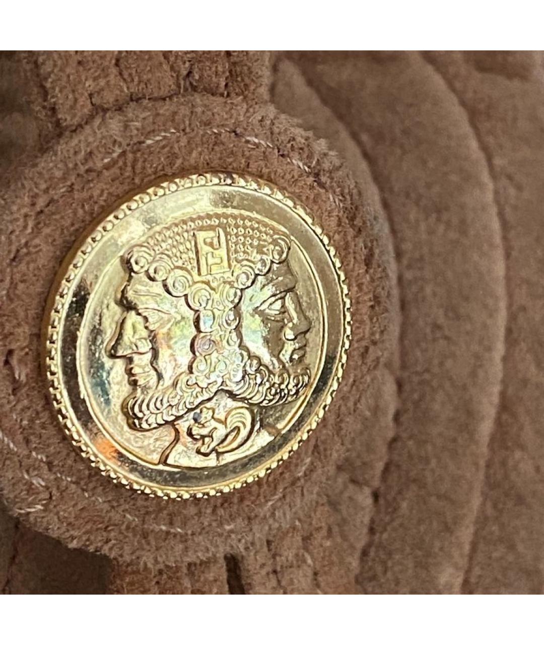 FENDI Бежевая замшевая сумка тоут, фото 2