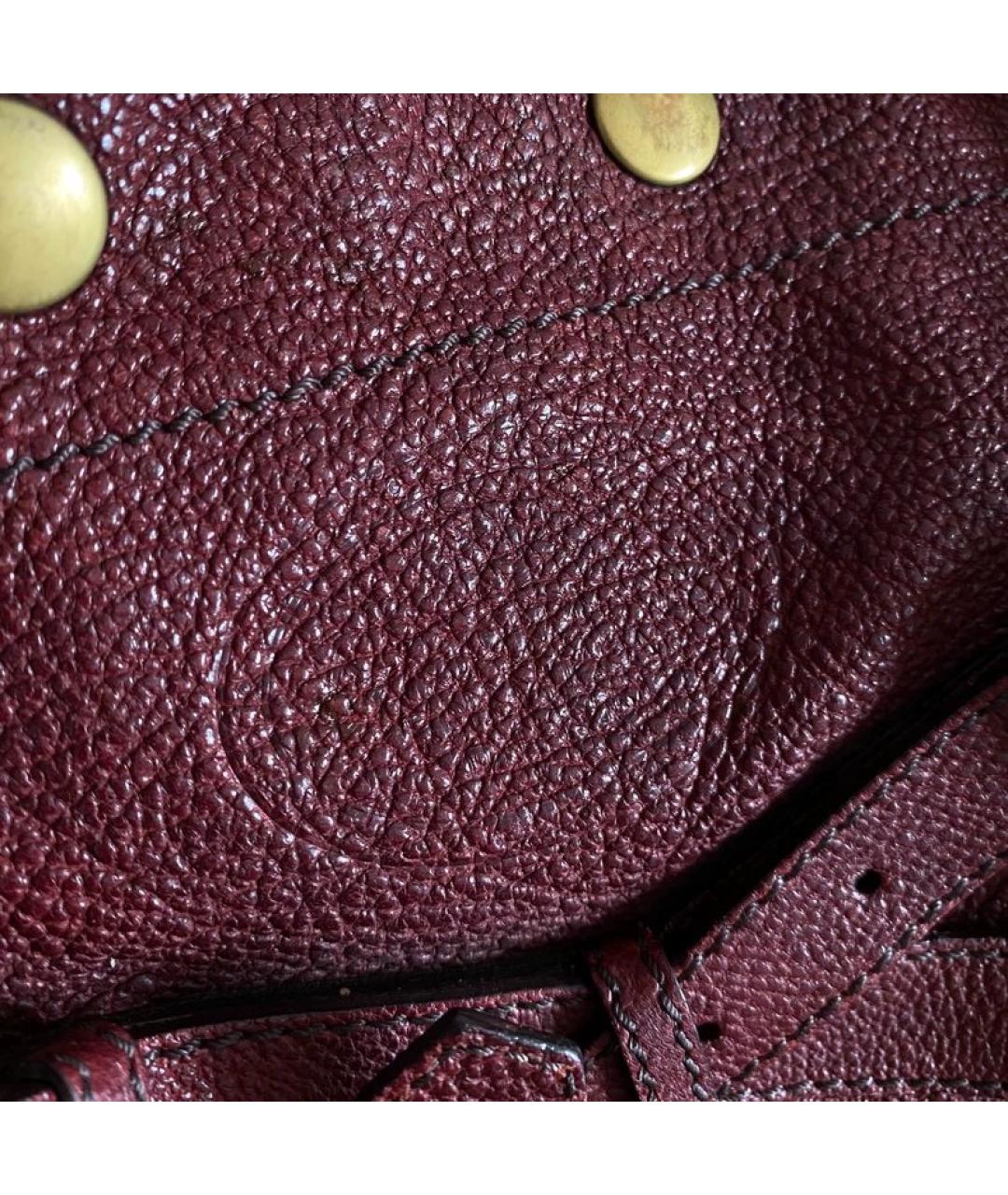 FENDI Бордовая кожаная сумка с короткими ручками, фото 6