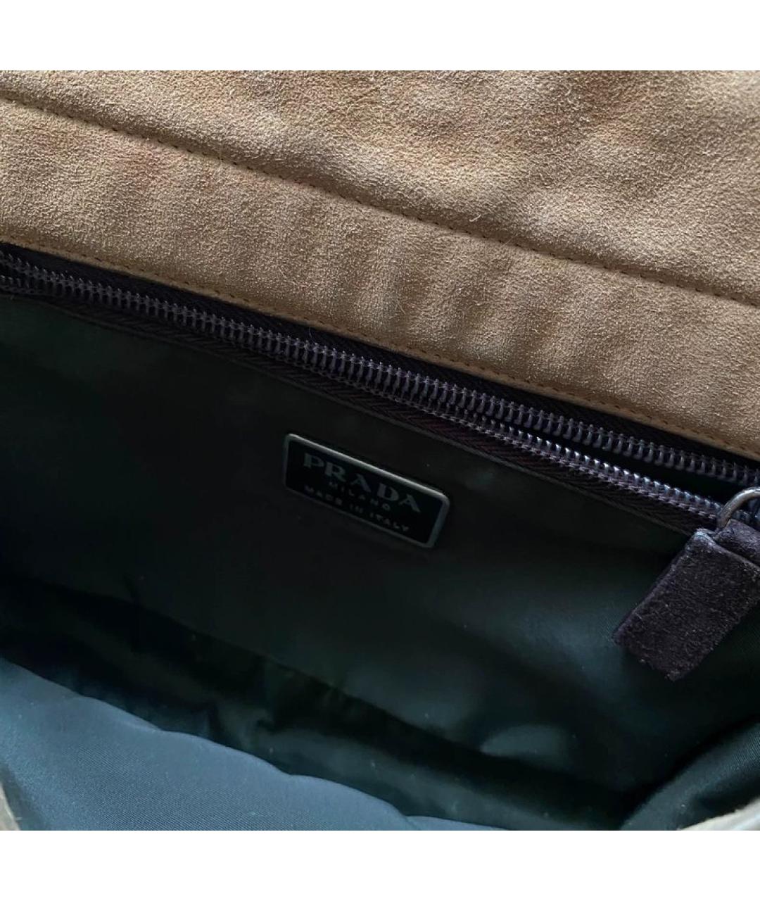 PRADA Коричневая замшевая сумка через плечо, фото 5