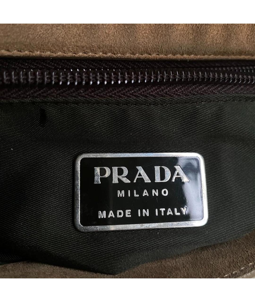 PRADA Коричневая замшевая сумка через плечо, фото 7