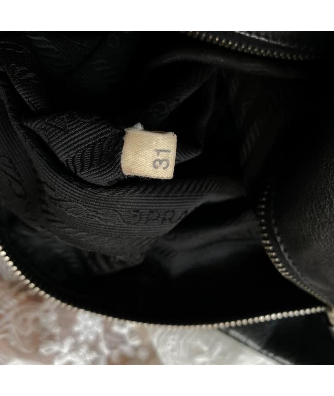 PRADA Черная кожаная сумка с короткими ручками, фото 7