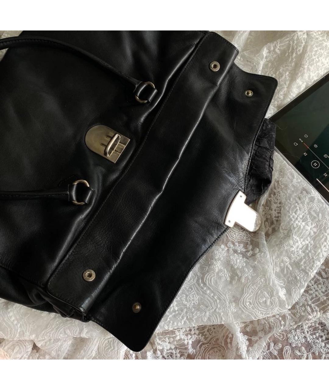 PRADA Черная кожаная сумка с короткими ручками, фото 2