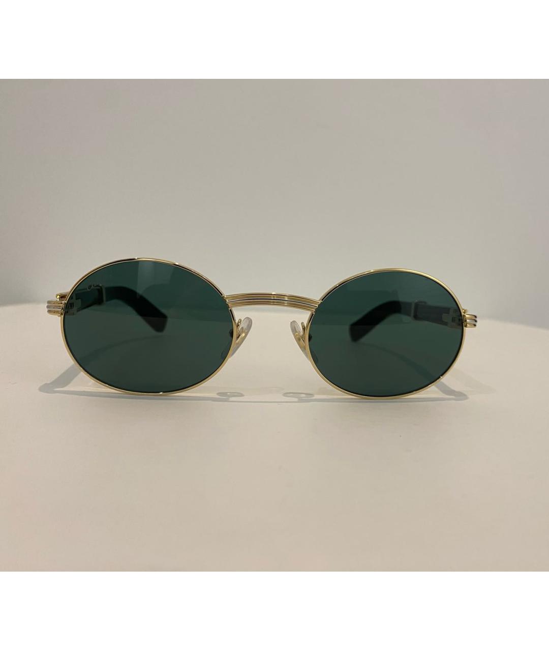 CARTIER Зеленые металлические солнцезащитные очки, фото 5