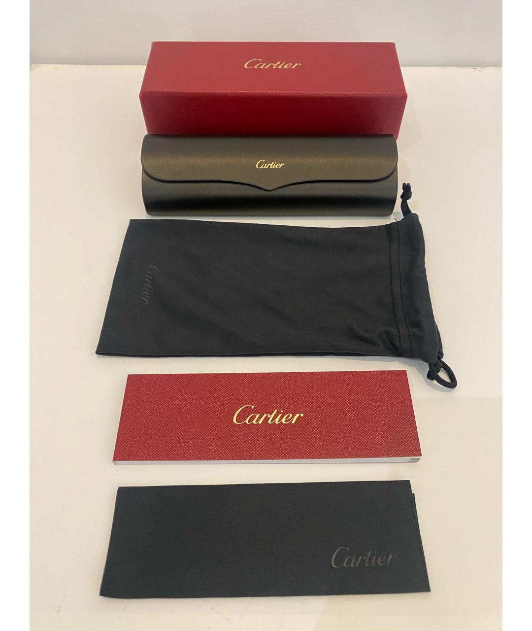 CARTIER Зеленые металлические солнцезащитные очки, фото 4