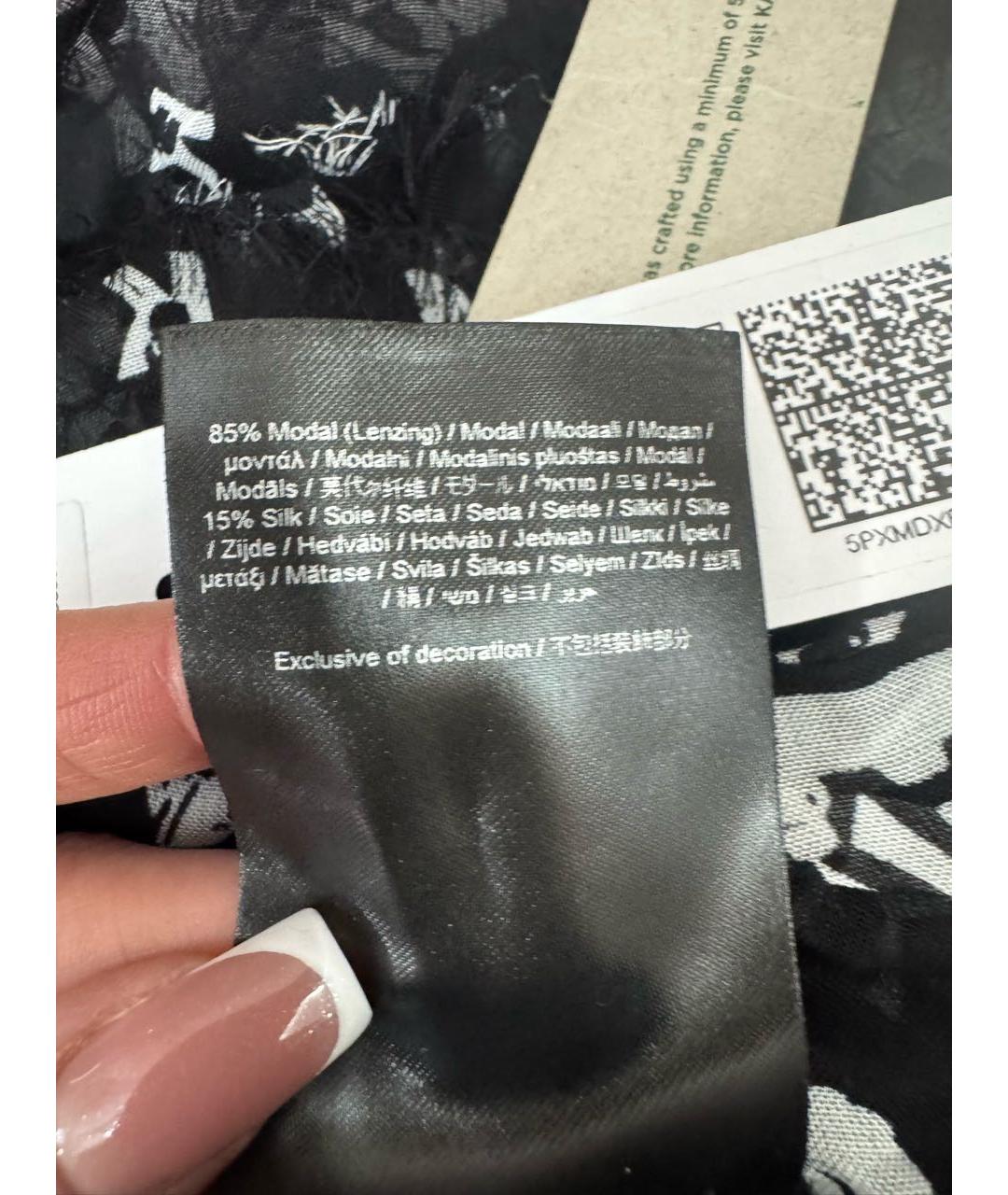 KARL LAGERFELD Черный шелковый платок, фото 6