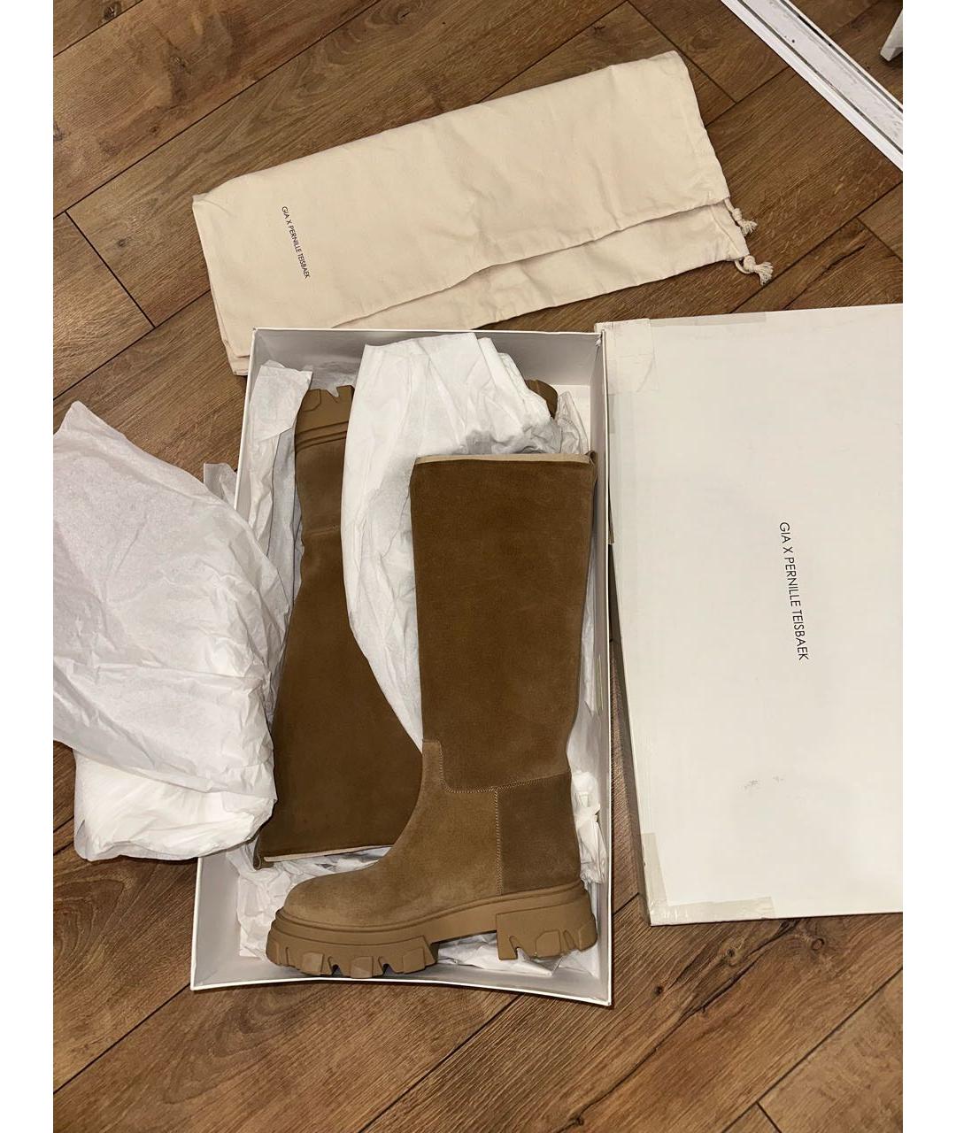 GIA COUTURE Бежевые замшевые сапоги, фото 2