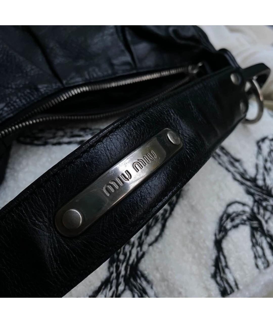 MIU MIU Черная кожаная сумка с короткими ручками, фото 2