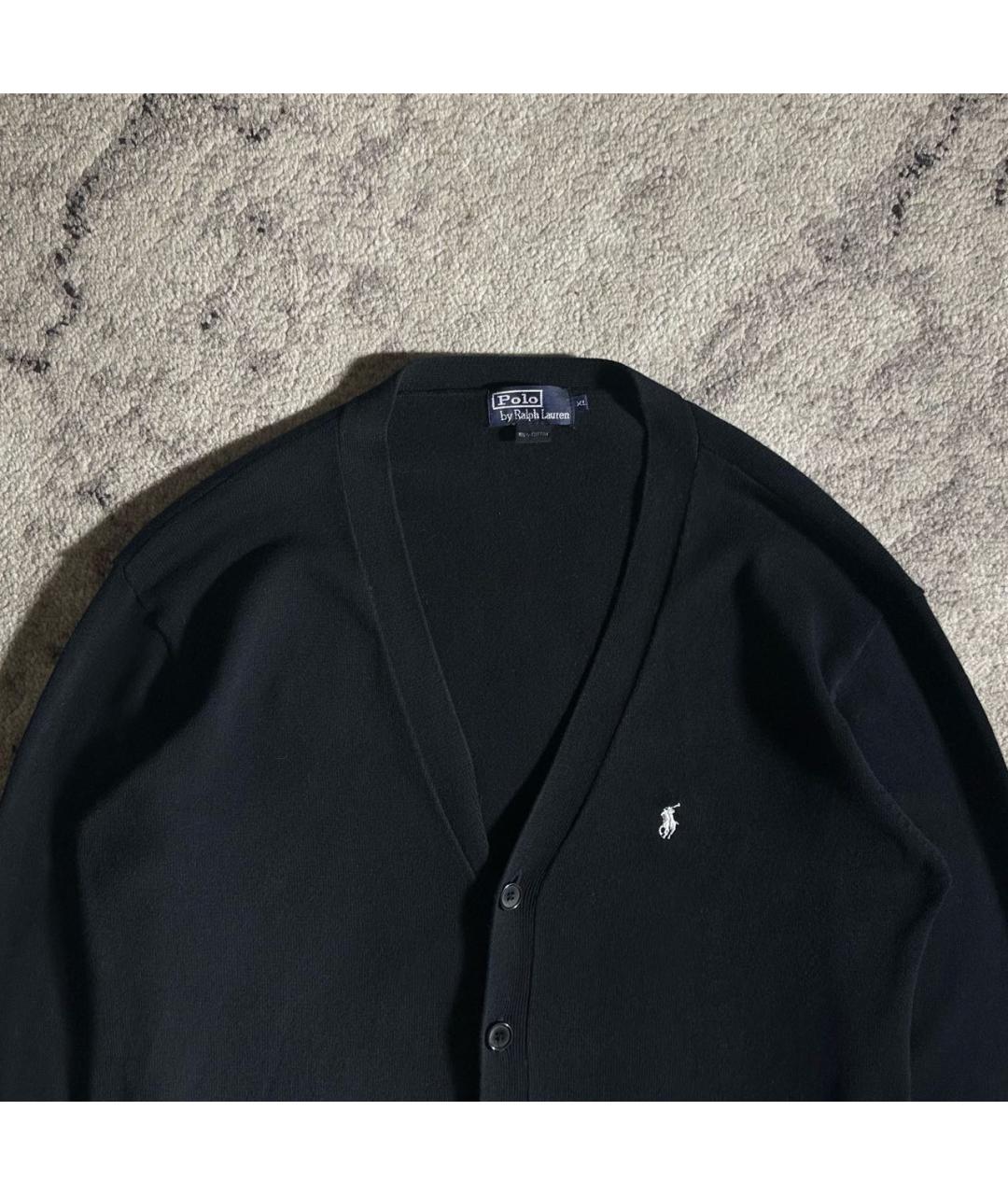 POLO RALPH LAUREN Черный хлопковый кардиган, фото 2