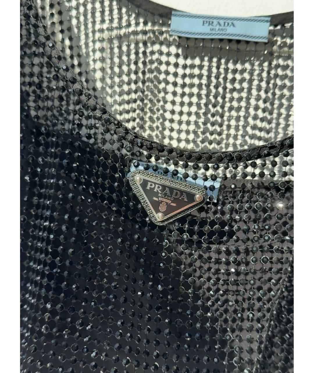 PRADA Черная шелковая майка, фото 4