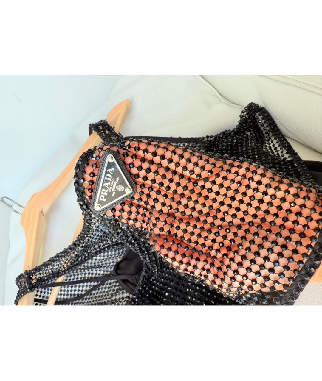 PRADA Черная шелковая майка, фото 5